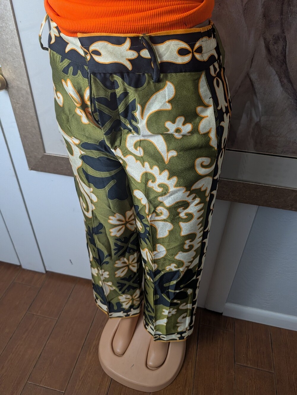 Zara Collection Fluid Flared Floral High Waisted Trousers Size S